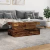 Antik fa színű dohányzóasztal LED-lámpákkal 90x50x40 cm