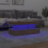 Kézműves tölgy színű dohányzóasztal LED-lámpákkal 90x50x40 cm