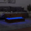 Antik fa színű dohányzóasztal LED-lámpákkal 90x50x40 cm