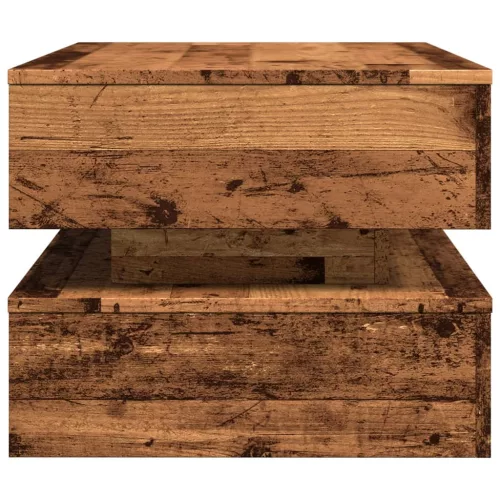 Antik fa színű dohányzóasztal LED-lámpákkal 90x50x40 cm