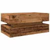 Antik fa színű dohányzóasztal LED-lámpákkal 90x50x40 cm