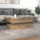 Kézműves tölgy színű dohányzóasztal LED-lámpákkal 90x50x40 cm
