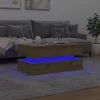Kézműves tölgy színű dohányzóasztal LED-lámpákkal 90x50x40 cm