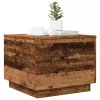 Antik fa színű dohányzóasztal LED-lámpákkal 50 x 50 x 40 cm