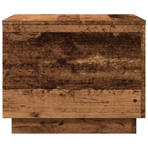 Antik fa színű dohányzóasztal LED-lámpákkal 50 x 50 x 40 cm