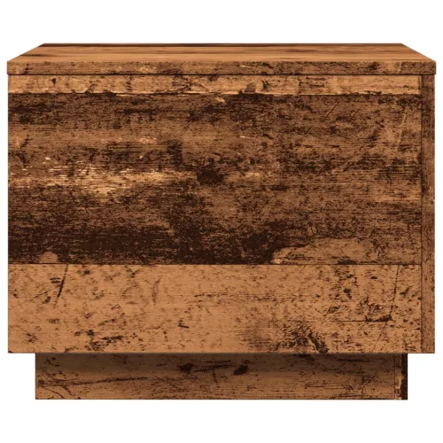 Antik fa színű dohányzóasztal LED-lámpákkal 50 x 50 x 40 cm