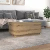 Kézműves tölgy színű dohányzóasztal LED-lámpákkal 90x50x40 cm