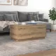 Kézműves tölgy színű dohányzóasztal LED-lámpákkal 90x50x40 cm