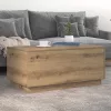 Kézműves tölgy színű dohányzóasztal LED-lámpákkal 90x50x40 cm