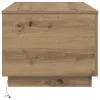 Kézműves tölgy színű dohányzóasztal LED-lámpákkal 90x50x40 cm