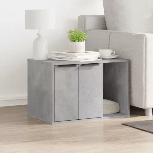 Betonszürke szerelt fa macskaalomdoboz 60 x 40 x 40 cm