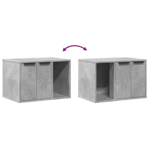 Betonszürke szerelt fa macskaalomdoboz 60 x 40 x 40 cm