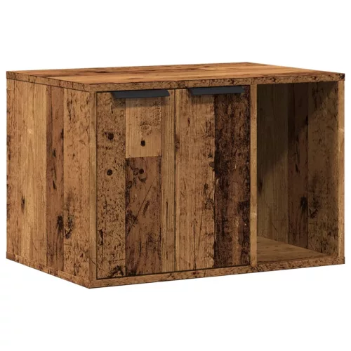 Antik fa színű szerelt fa macskaalomdoboz 60 x 40 x 40 cm