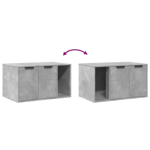 Betonszürke szerelt fa macskaalomdoboz 80 x 50 x 45 cm
