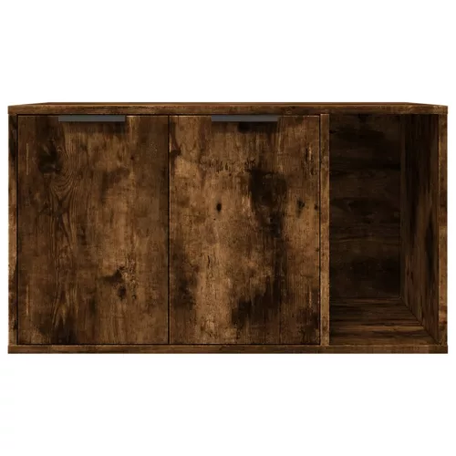 Füstös tölgy színű szerelt fa macskaalomdoboz 80 x 50 x 45 cm