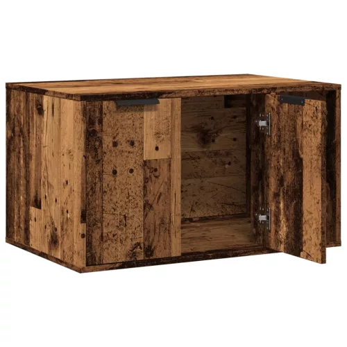 Antik fa színű szerelt fa macskaalomdoboz 80 x 50 x 45 cm