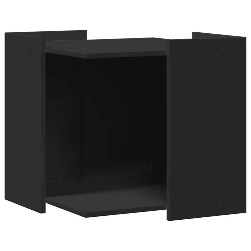 Fekete szerelt fa macskaalomdoboz 53 x 53 x 51 cm