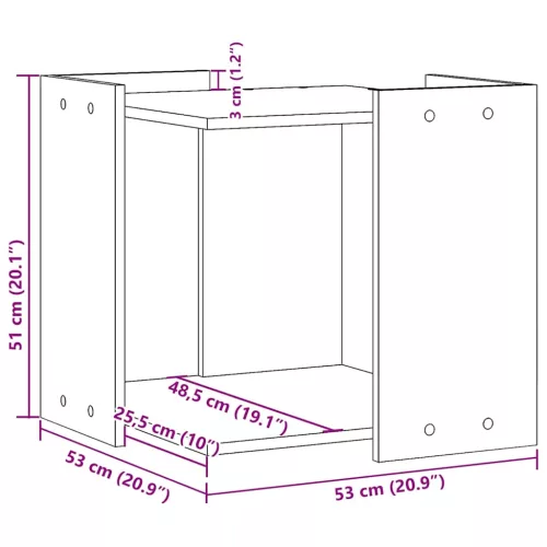 Fekete szerelt fa macskaalomdoboz 53 x 53 x 51 cm