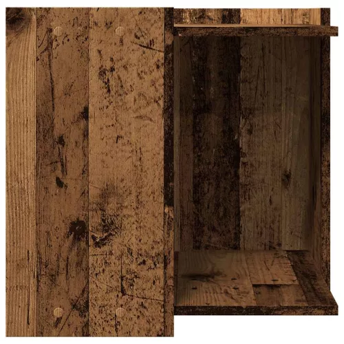 Antik fa színű szerelt fa macskaalomdoboz 53 x 53 x 51 cm