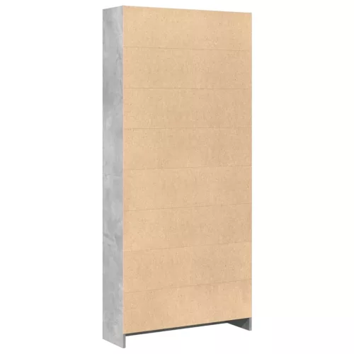Betonszürke szerelt fa könyvespolc 80 x 24 x 176 cm