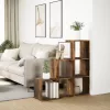 3 szintes füstös tölgy fa elválasztó könyvespolc 99x29x99 cm