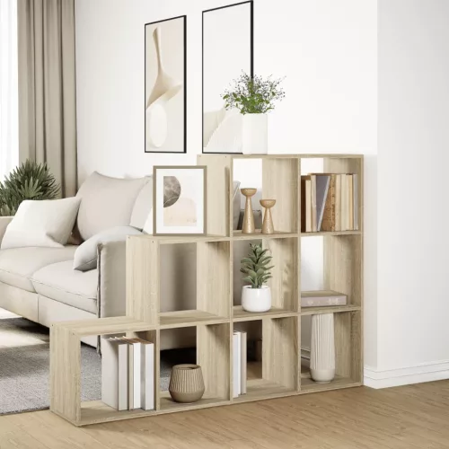 3 szintes sonoma tölgy elválasztó könyvespolc 137,5x29x103,5 cm