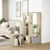 3 szintes sonoma tölgy fa elválasztó könyvespolc 123x29x123 cm