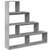 4 szintes betonszürke szerelt fa könyvespolc 143,5x29x143,5 cm