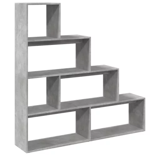 4 szintes betonszürke szerelt fa könyvespolc 143,5x29x143,5 cm