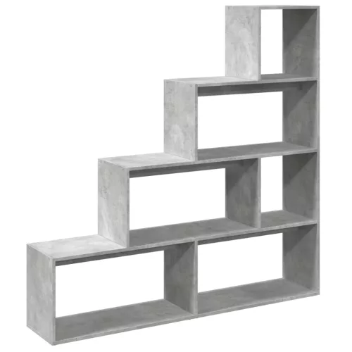 4 szintes betonszürke szerelt fa könyvespolc 143,5x29x143,5 cm