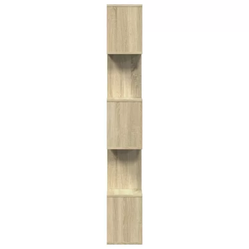 5 szintes sonoma tölgy fa elválasztó könyvespolc 70x24x161 cm
