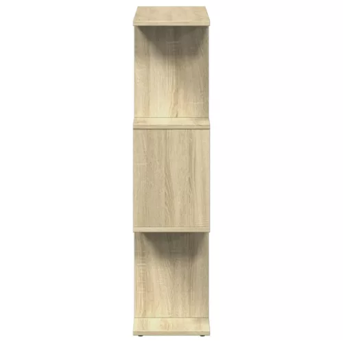 3 szintes sonoma tölgy fa elválasztó könyvespolc 70x24x97 cm