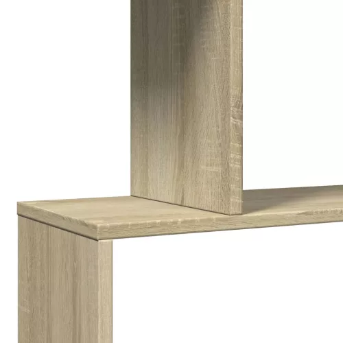 3 szintes sonoma tölgy fa elválasztó könyvespolc 70x24x97 cm