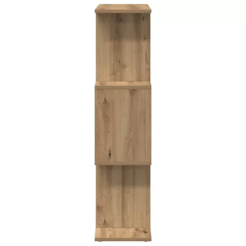 3 szintes kézműves tölgy fa elválasztó könyvespolc 70x24x97 cm