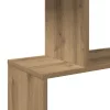 3 szintes kézműves tölgy fa elválasztó könyvespolc 70x24x97 cm