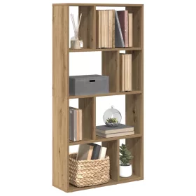   Kézműves tölgy színű szerelt fa könyvespolc 60 x 20 x 120 cm
