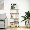 Kézműves tölgy színű szerelt fa könyvespolc 60 x 20 x 120 cm