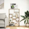Kézműves tölgy színű szerelt fa könyvespolc 72 x 20 x 120 cm