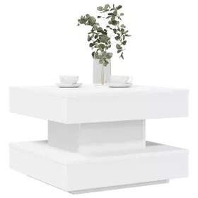 Fehér dohányzóasztal 360 fokban forgatható 50x50x34,5 cm