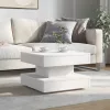 Fehér dohányzóasztal 360 fokban forgatható 50x50x34,5 cm