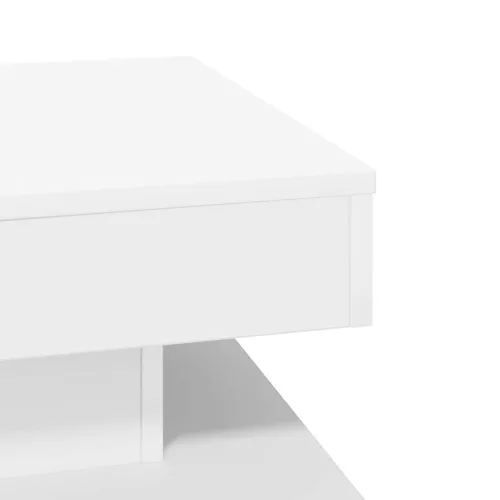 Fehér dohányzóasztal 360 fokban forgatható 50x50x34,5 cm