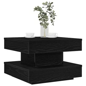 Fekete dohányzóasztal 360 fokban forgatható 50x50x34,5 cm