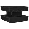 Fekete dohányzóasztal 360 fokban forgatható 50x50x34,5 cm