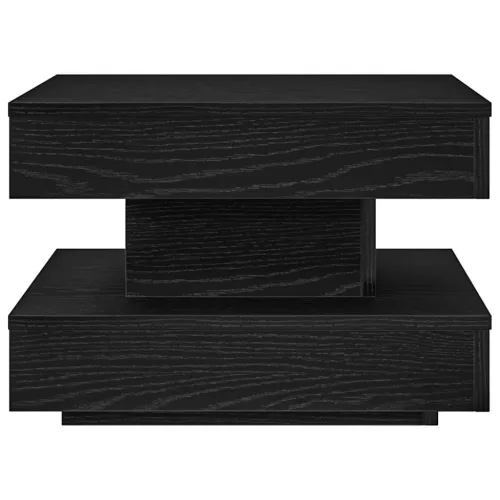 Fekete dohányzóasztal 360 fokban forgatható 50x50x34,5 cm