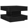 Fekete dohányzóasztal 360 fokban forgatható 50x50x34,5 cm