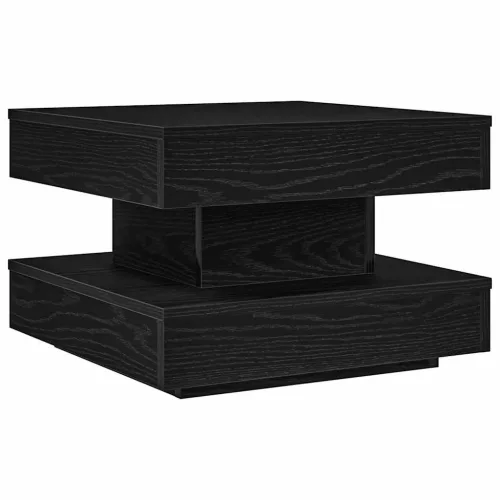 Fekete dohányzóasztal 360 fokban forgatható 50x50x34,5 cm