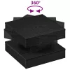 Fekete dohányzóasztal 360 fokban forgatható 50x50x34,5 cm