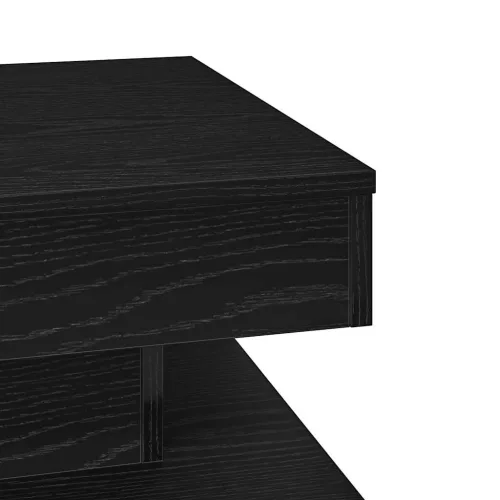 Fekete dohányzóasztal 360 fokban forgatható 50x50x34,5 cm