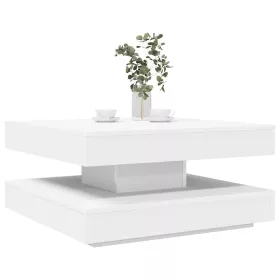 Fehér dohányzóasztal 360 fokban forgatható 70x70x34,5 cm