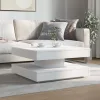 Fehér dohányzóasztal 360 fokban forgatható 70x70x34,5 cm